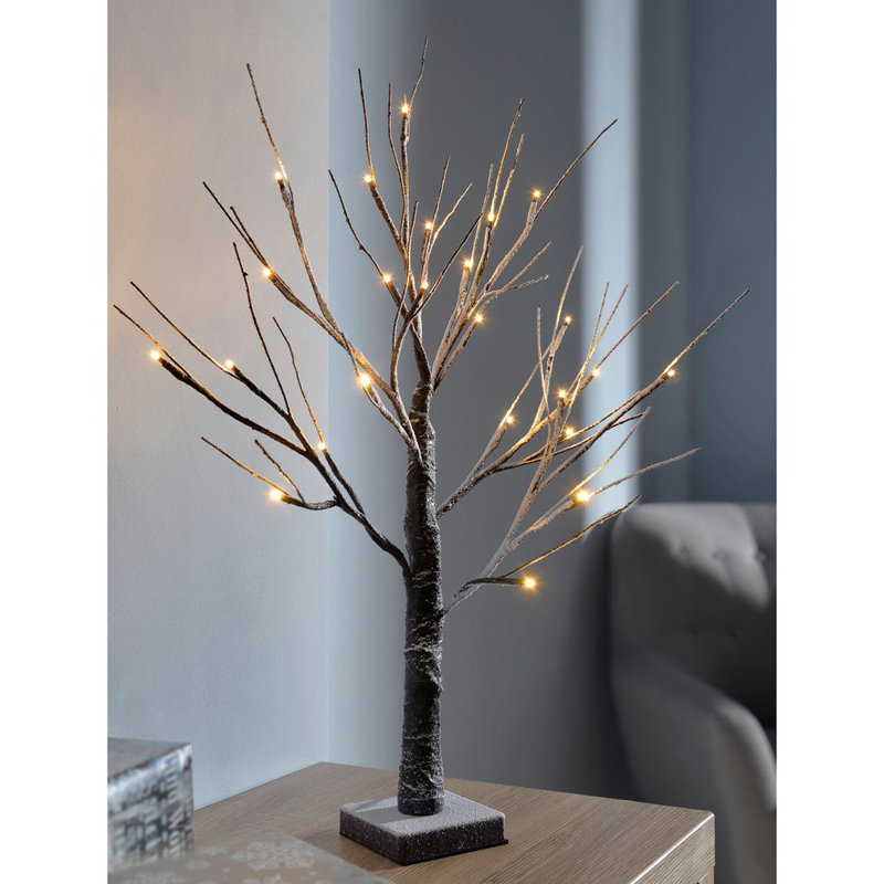 The Seasonal Aisle PreLit LED Twig Christmas Tree with Snow Effect